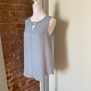 Light Blue Top with Collar Detail